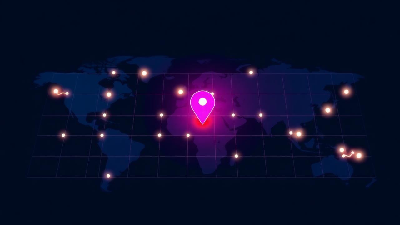 Google Maps Local Pack: Top-3-Ranking visualisiert als Grid auf einer Stadtkarte